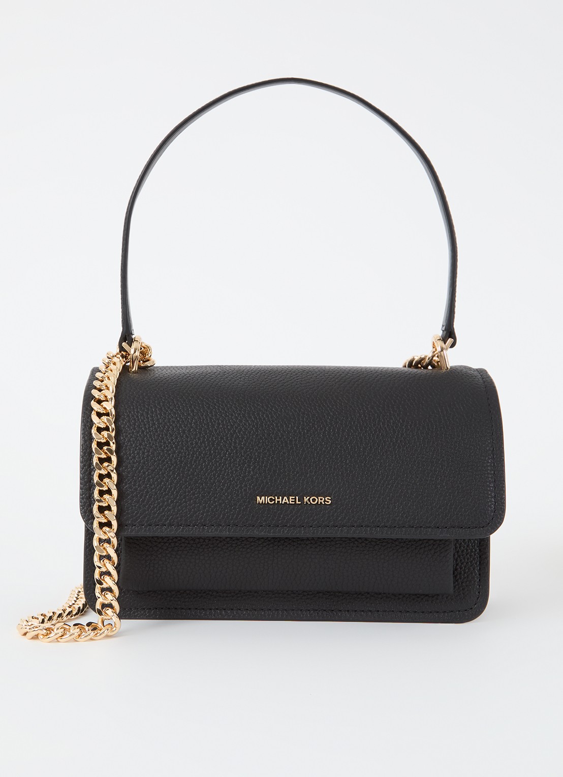 Michael Kors Claire Large crossbodytas van leer - voorkant zwart