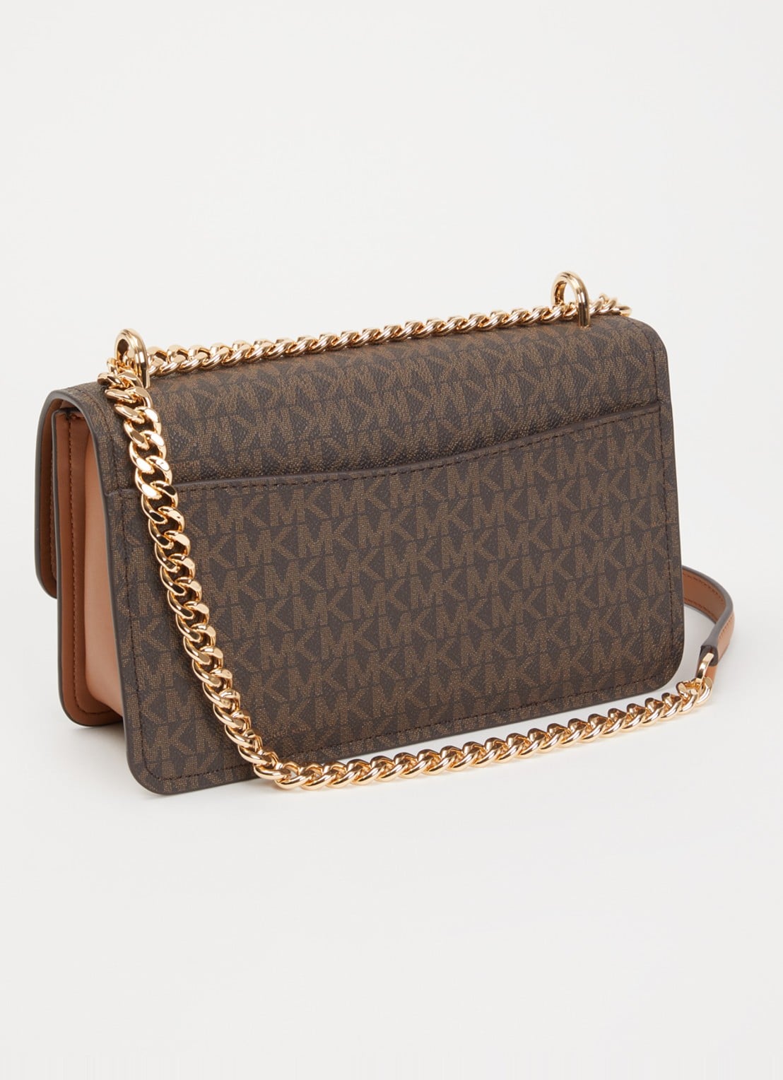 Michael Kors Claire Large schoudertas met logoprint - achterkant 6 bruin