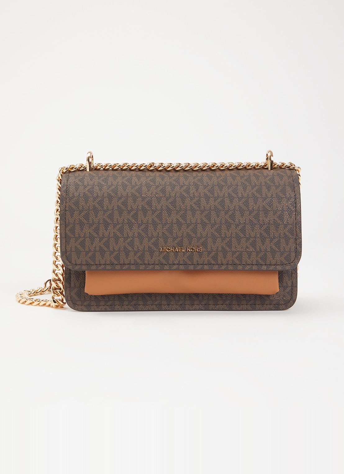 Michael Kors Claire Large schoudertas met logoprint - voorkant 4 bruin