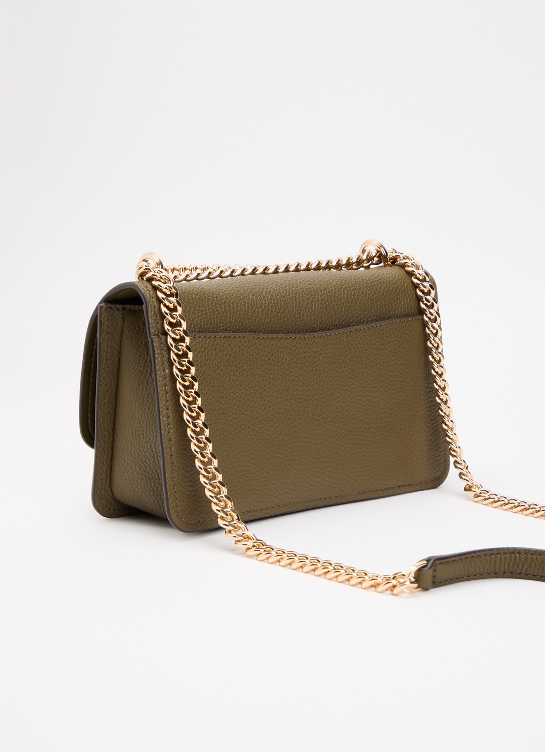 Michael Kors Claire Large schoudertas van leer - achterkant 5 olijfgroen