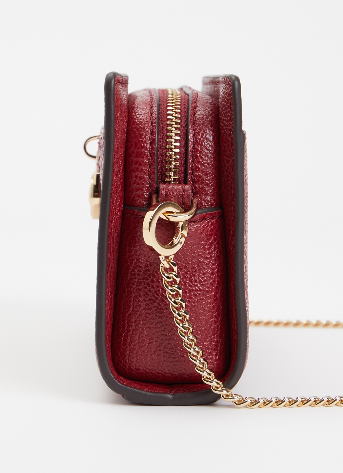 Michael Kors Clutch van leer met afneembare schouderriem - detail 4 kersenrood