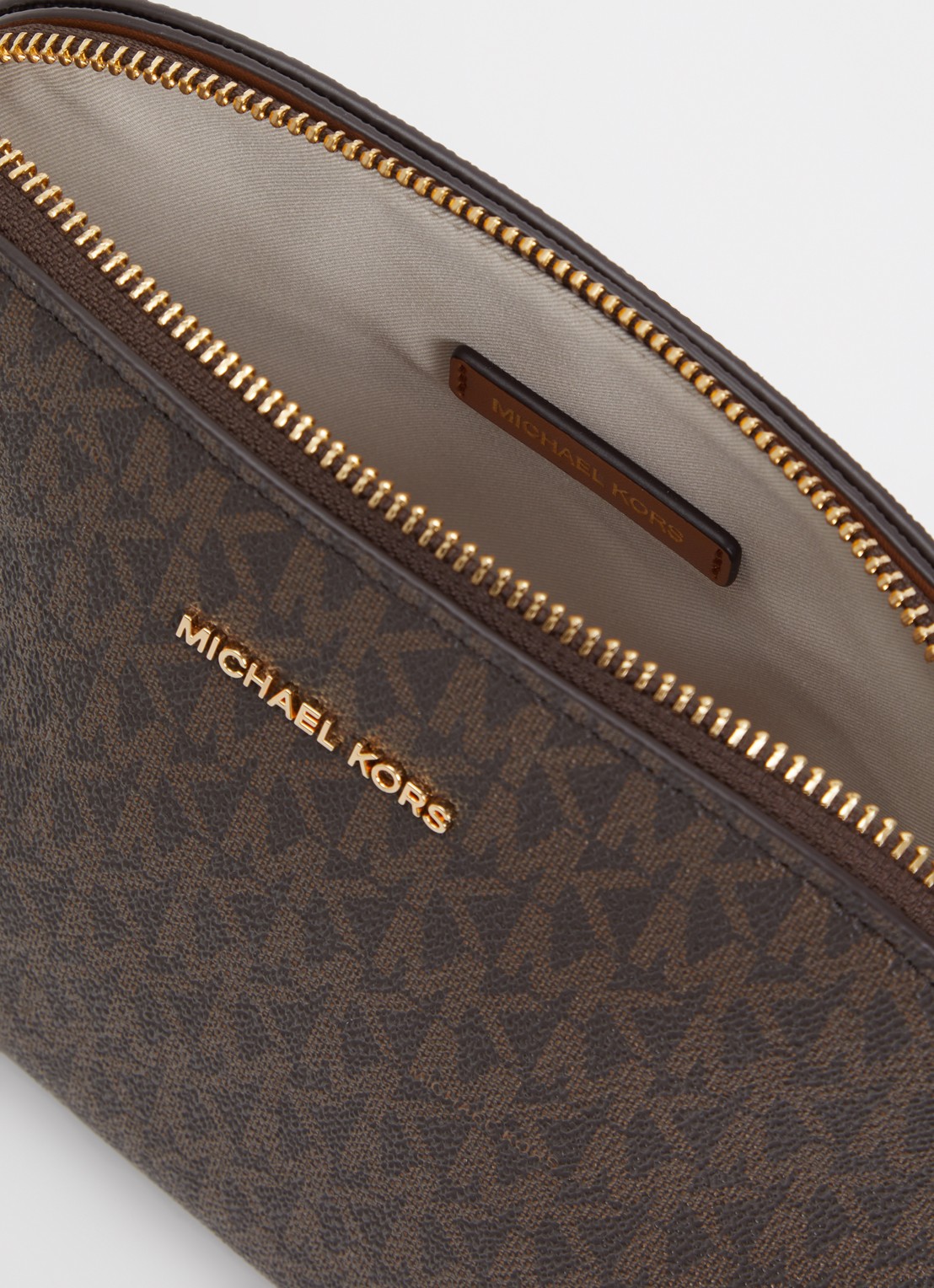Michael Kors Freddie Small crossbodytas met logoprint en verstelbare schouderriem - detail 2 donkerbruin