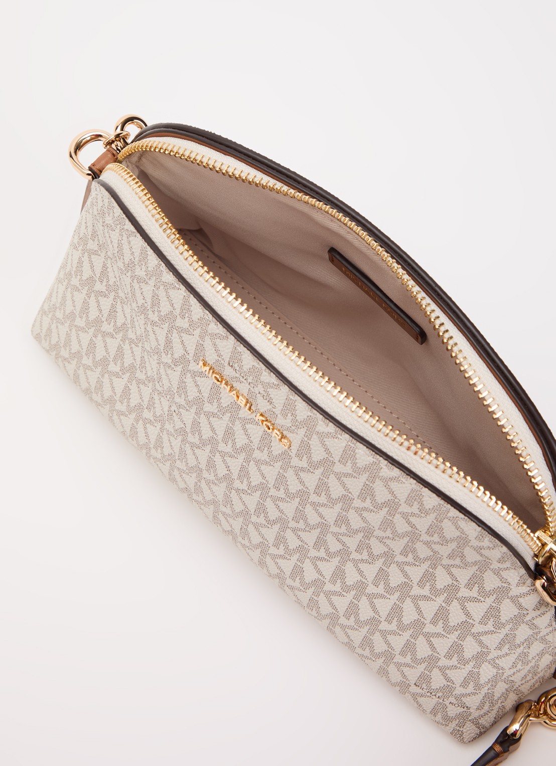 Michael Kors Freddie Small crossbodytas met logoprint - detail 2 creme