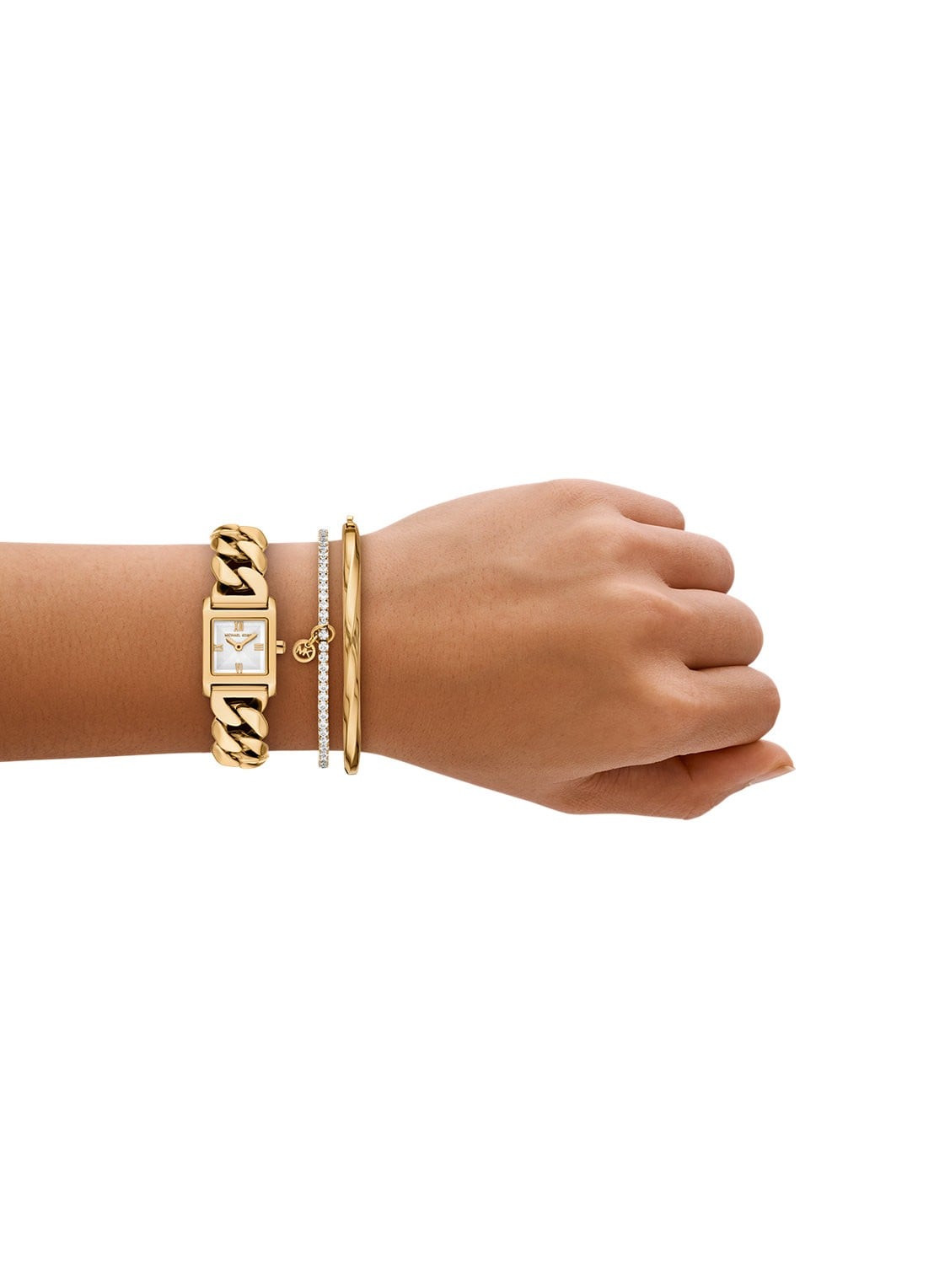 Michael Kors Georgie horloge en armbanden set van 3 MK7655SET - detail 5 goud