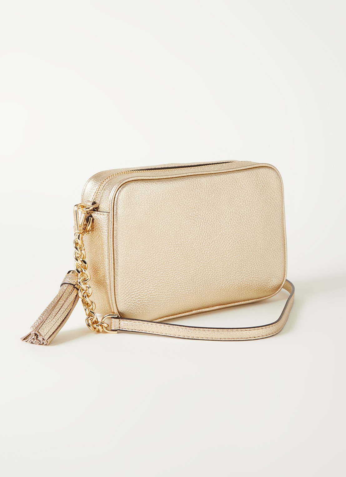 Michael Kors Ginny crossbodytas van leer - achterkant goud