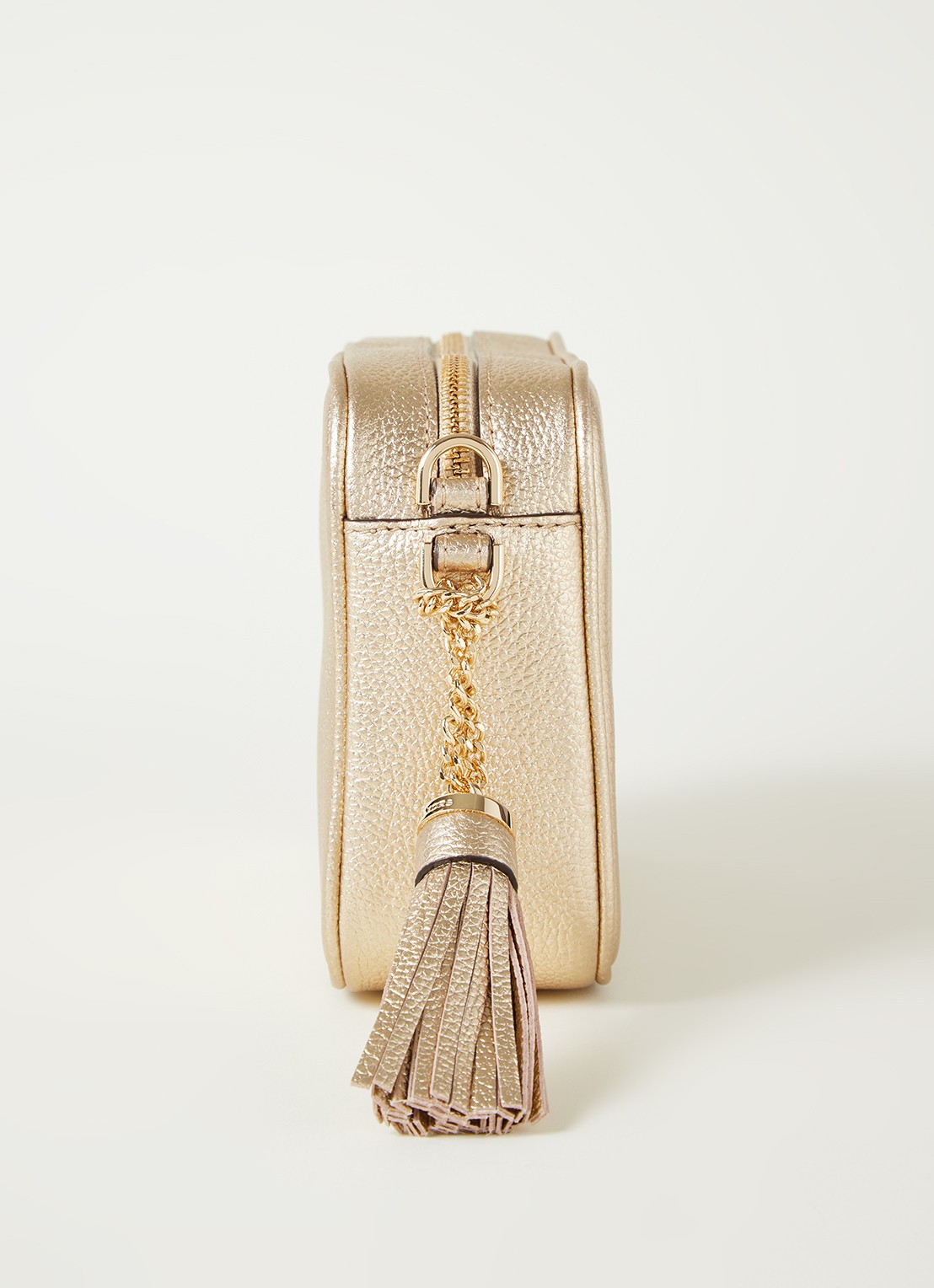 Michael Kors Ginny crossbodytas van leer - detail 3 goud