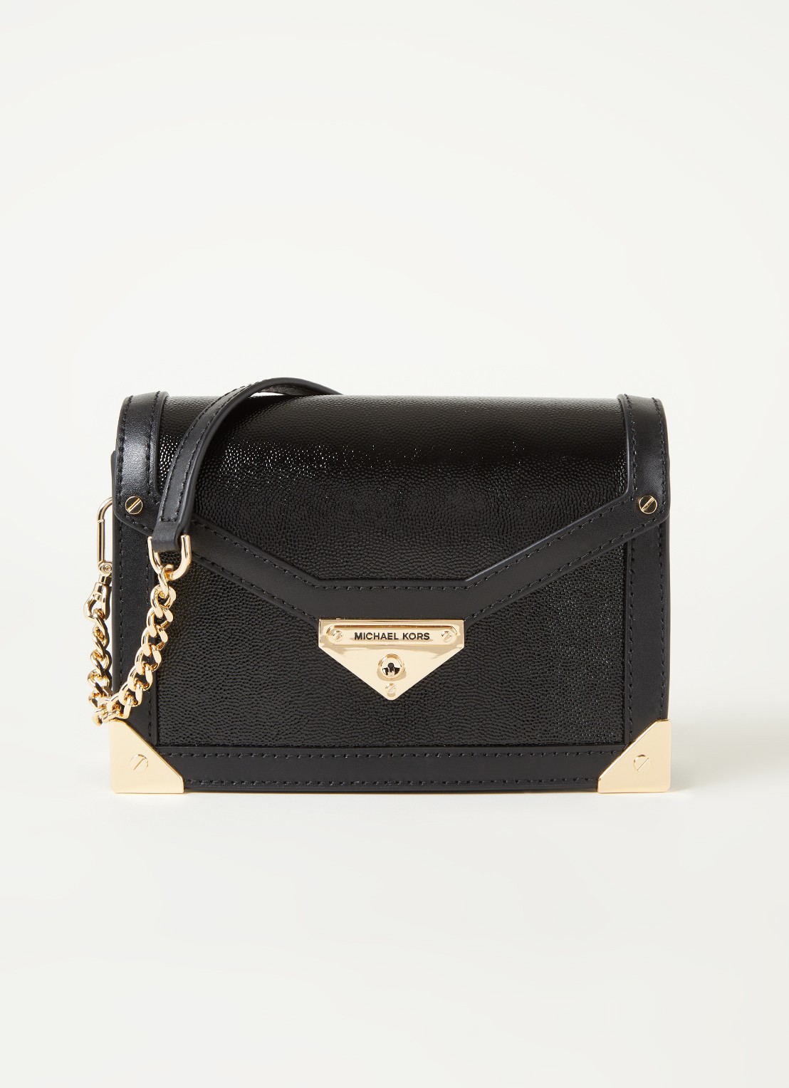 Michael Kors Grace crossbodytas van lakleer - voorkant zwart