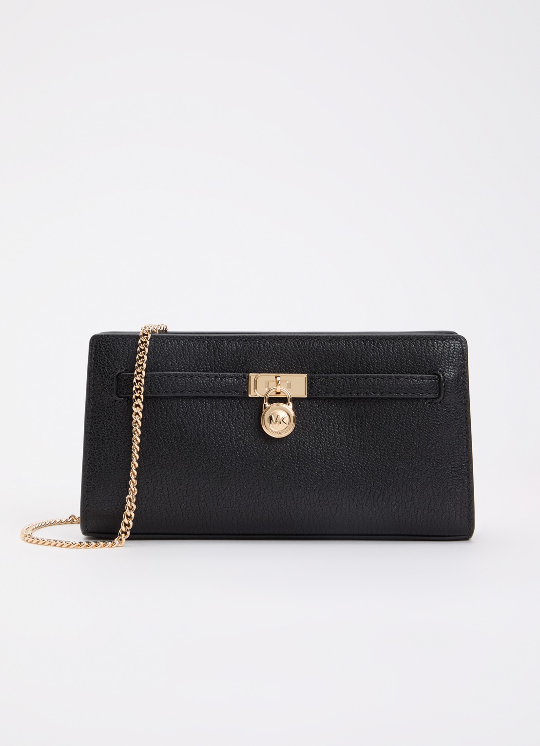 Michael Kors Hamilton clutch met afneembare schouderriem - voorkant zwart