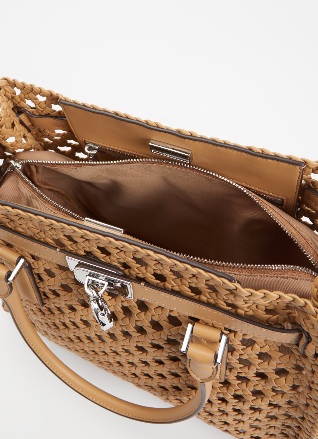 Michael Kors Hamilton handtas met afneembare schouderriem - detail 2 beige