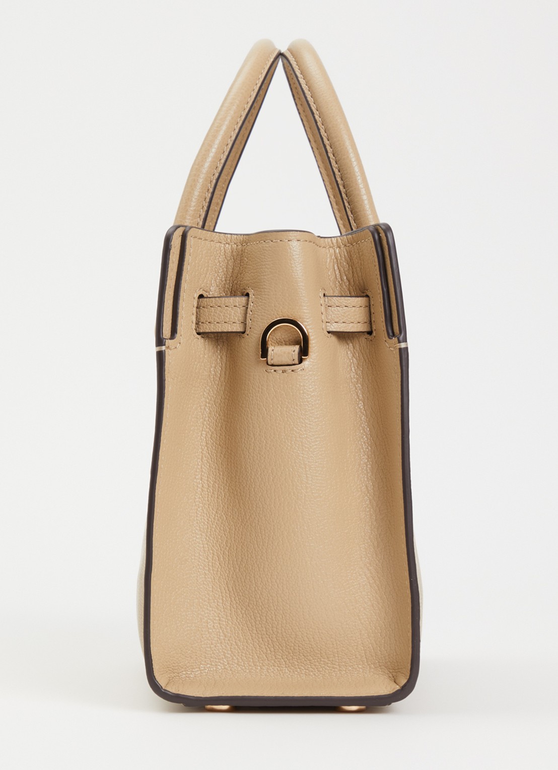 Michael Kors Hamilton handtas van leer met afneembare schouderriem - detail 2 khaki