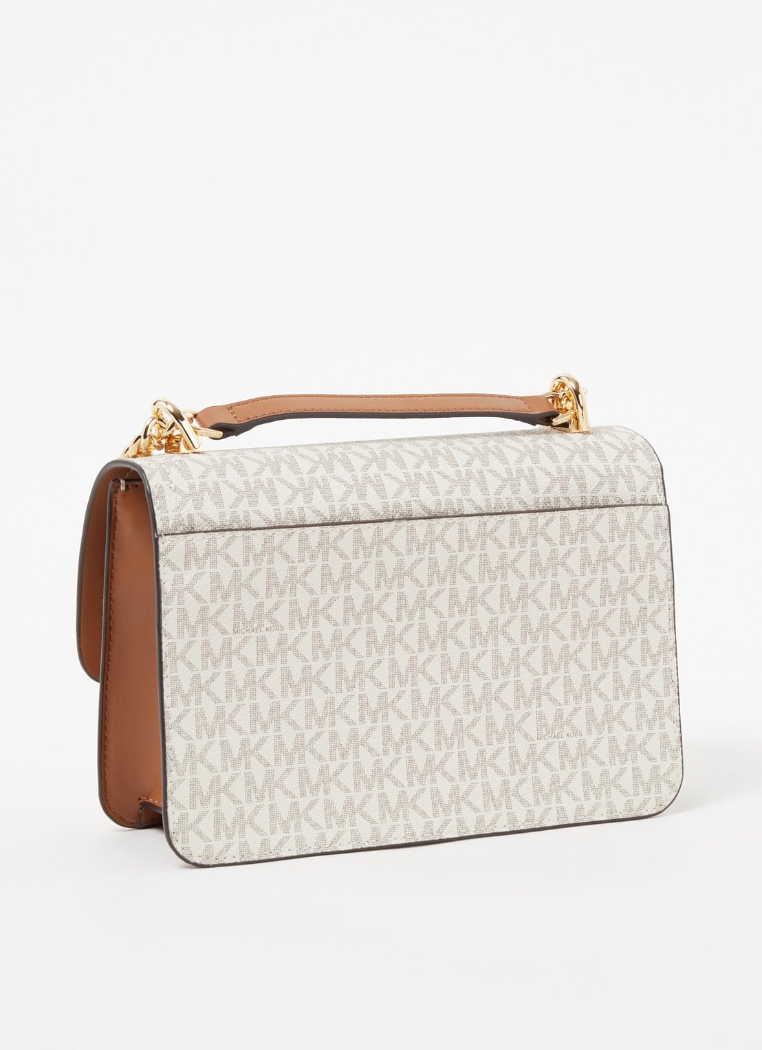 Michael Kors Heather Large schoudertas met logoprint - achterkant beige