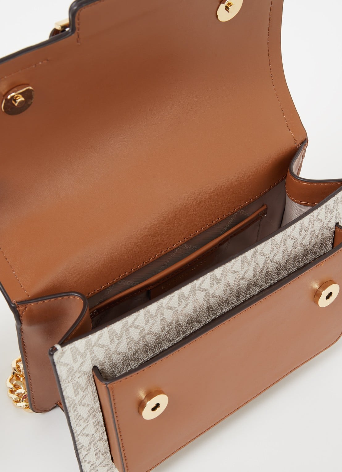 Michael Kors Heather Large schoudertas met logoprint - detail 4 beige