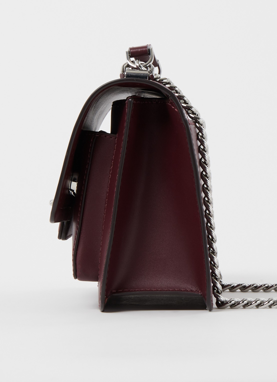 Michael Kors Heather Large schoudertas van leer - detail 6 bordeauxrood