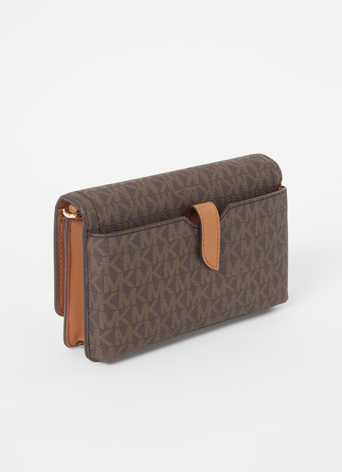 Michael Kors Heather Small crossbody portemonnee van leer - achterkant 4 bruin