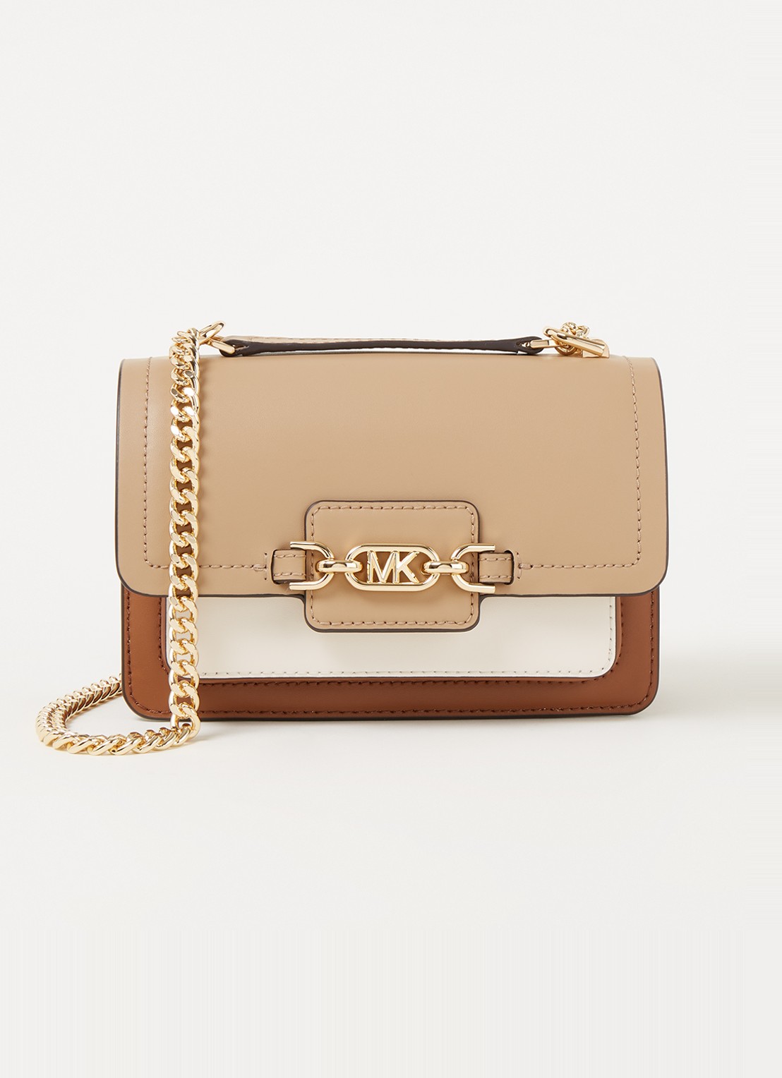 Michael Kors Heather XS schoudertas van leer - voorkant bruin