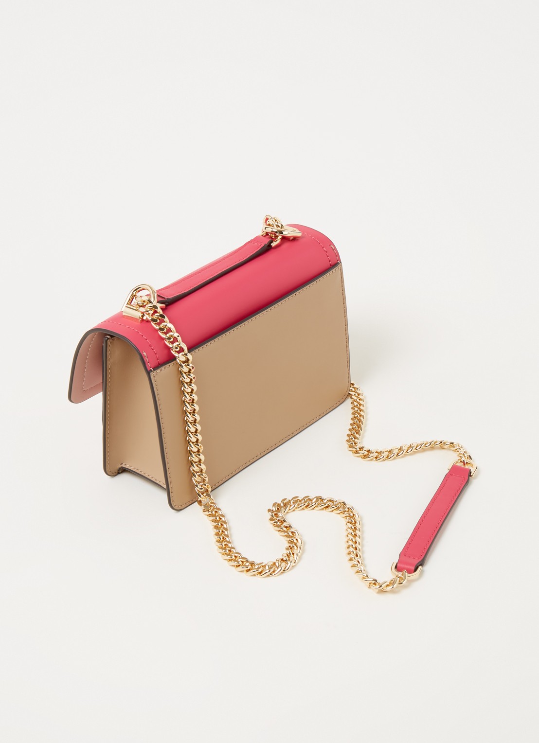 Michael Kors Heather XS schoudertas van leer - achterkant roze