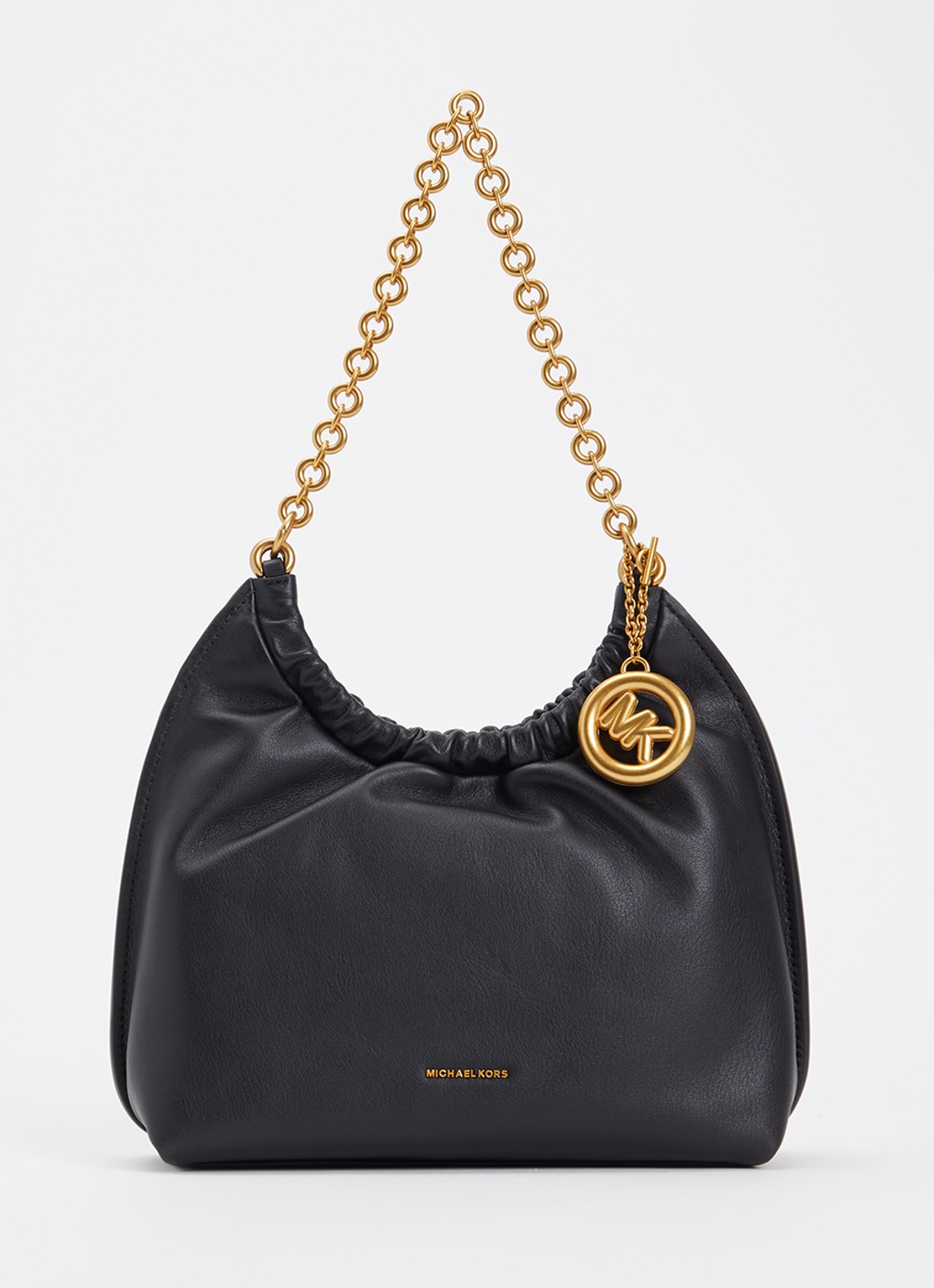 Michael Kors Indie Medium schoudertas met logo - voorkant 4 zwart