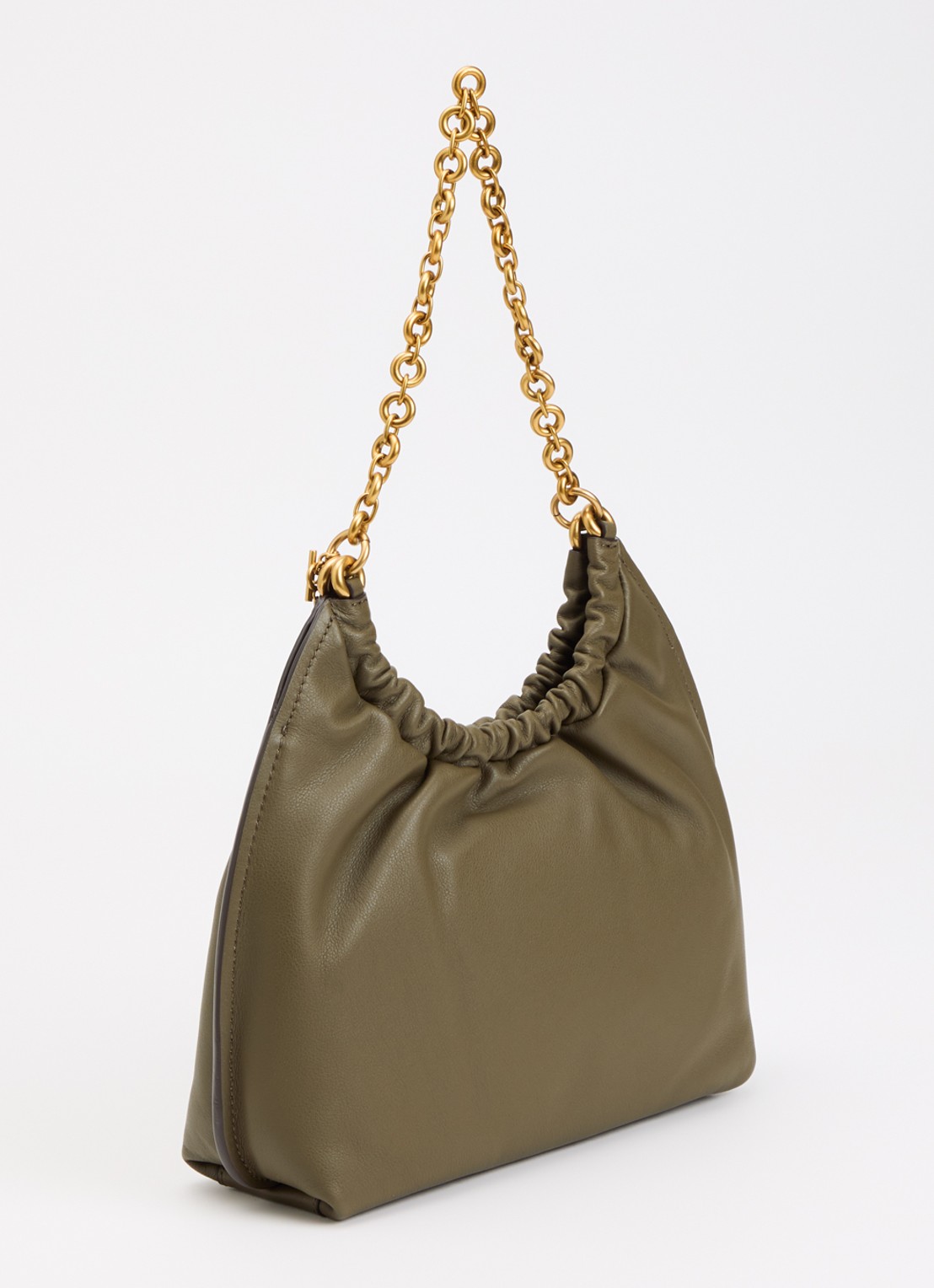 Michael Kors Indie Medium schoudertas met logo - achterkant mosgroen