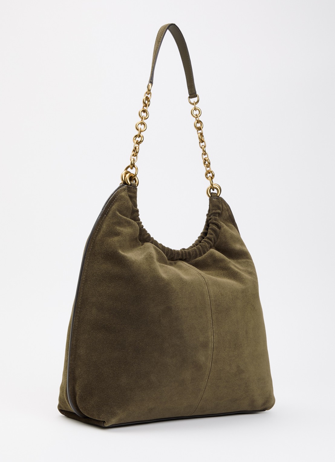 Michael Kors Indie schoudertas van suède  - achterkant 5 groen