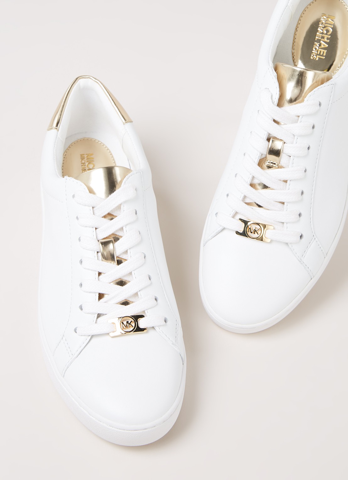 Michael Kors Irving sneaker van leer - detail 3 wit