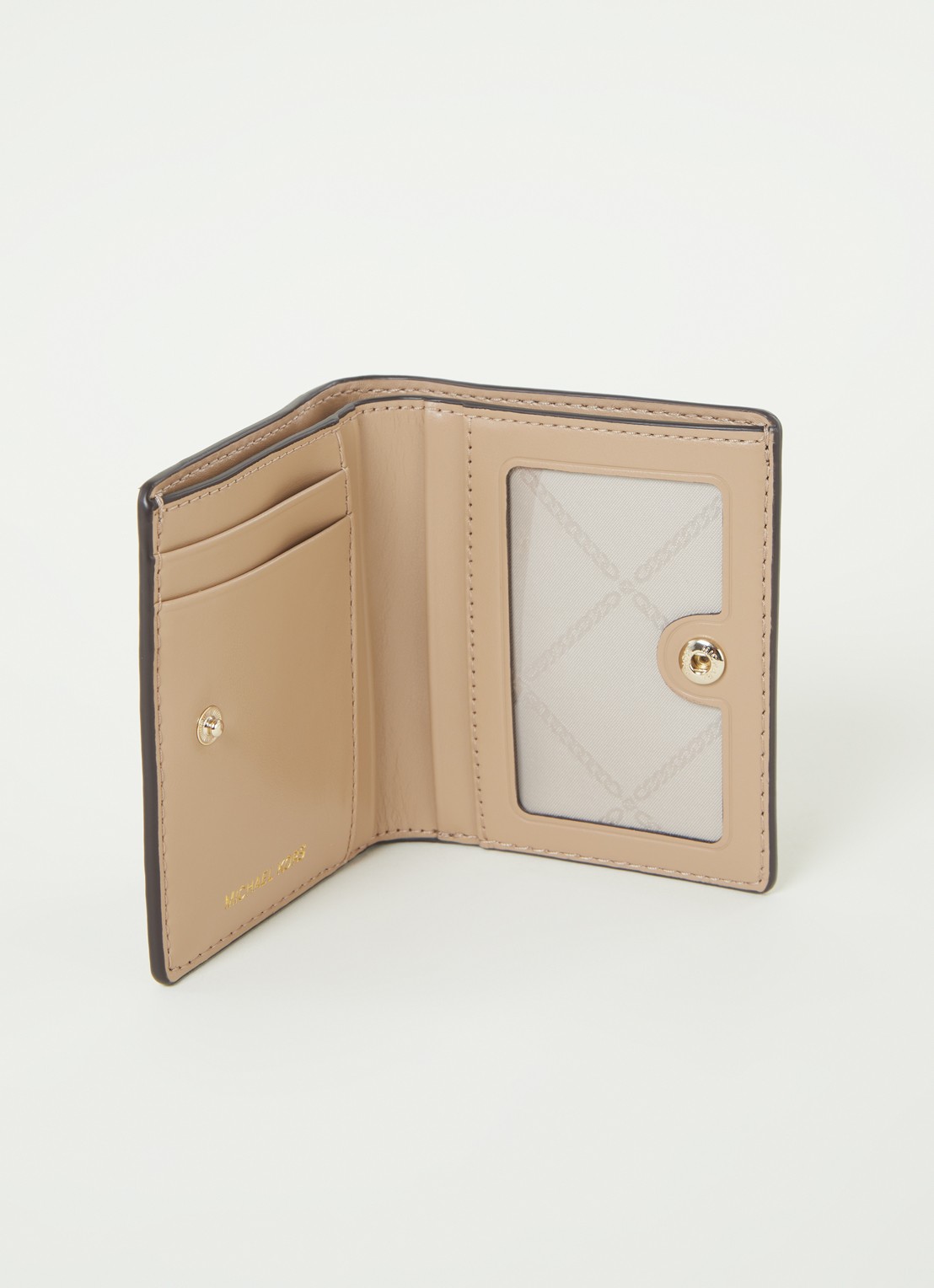 Michael Kors Izzy Small portemonnee van leer met logo - voorkant 2 camel