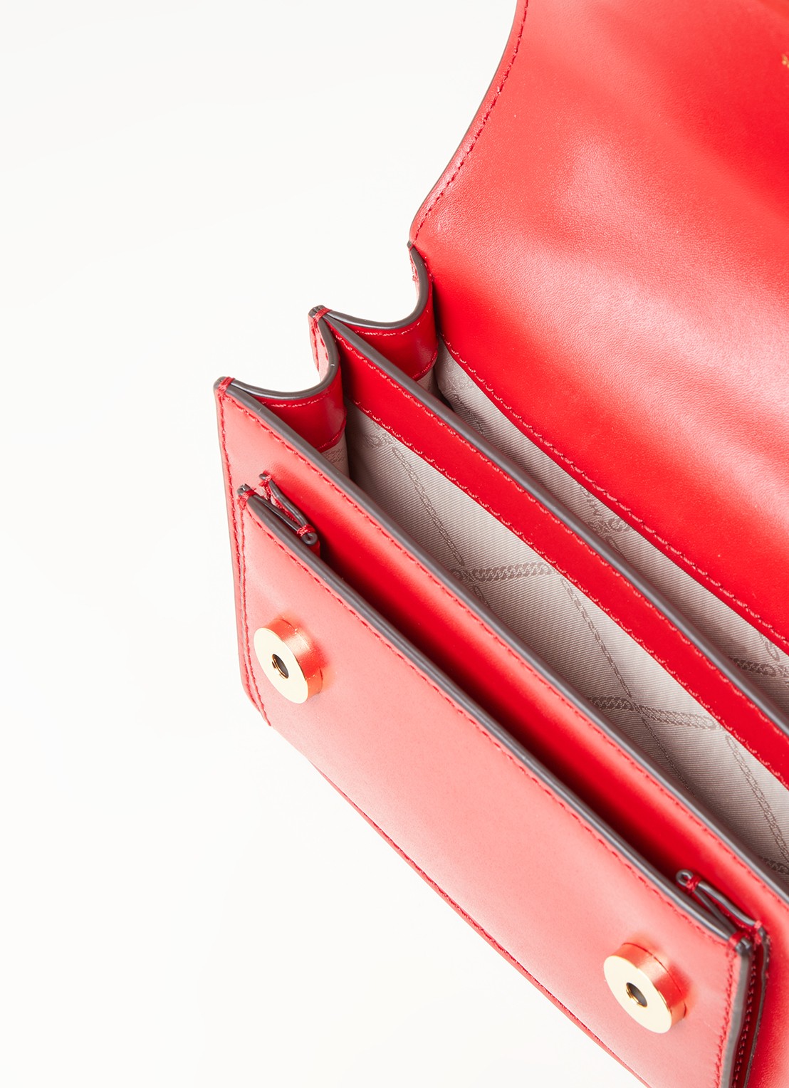 Michael Kors Jade XS schoudertas van leer - detail 2 vuurrood