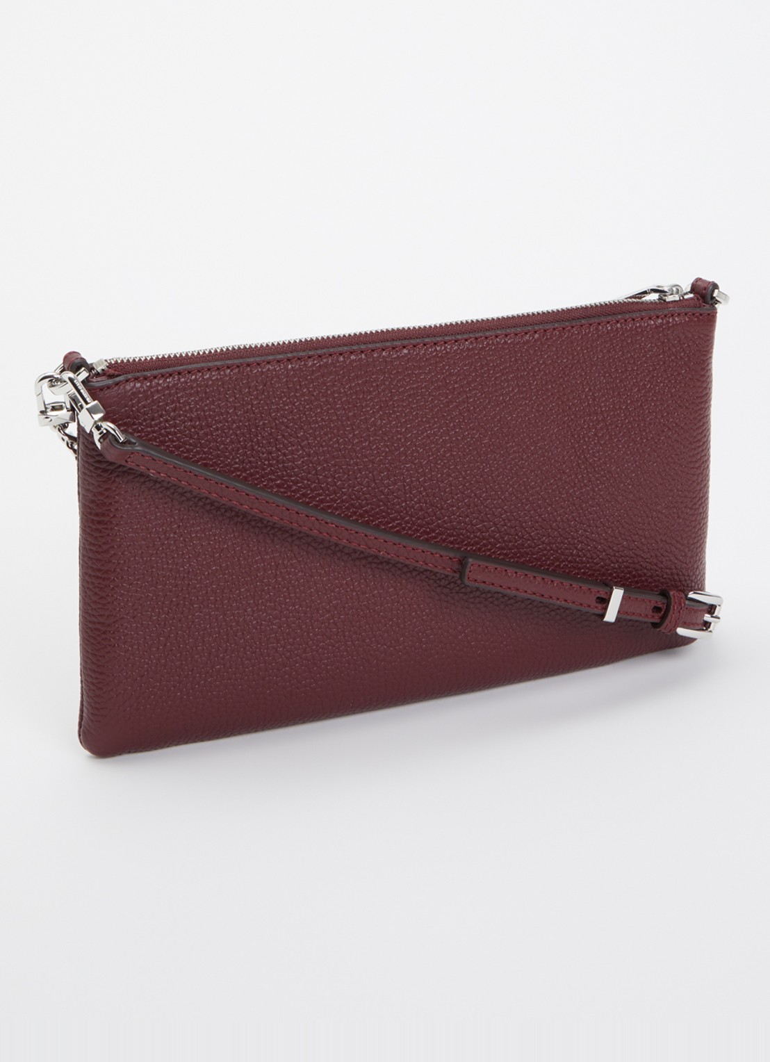 Michael Kors Jet Set crossbodytas van leer - achterkant bordeauxrood