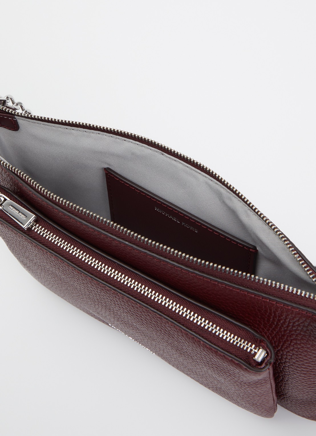 Michael Kors Jet Set crossbodytas van leer - detail 5 bordeauxrood
