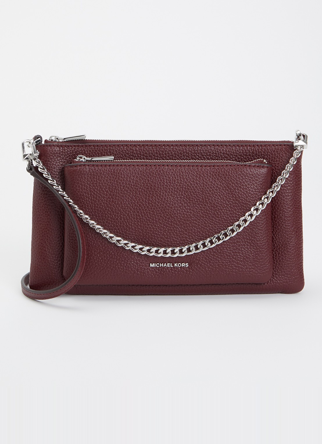 Michael Kors Jet Set crossbodytas van leer - voorkant 2 bordeauxrood