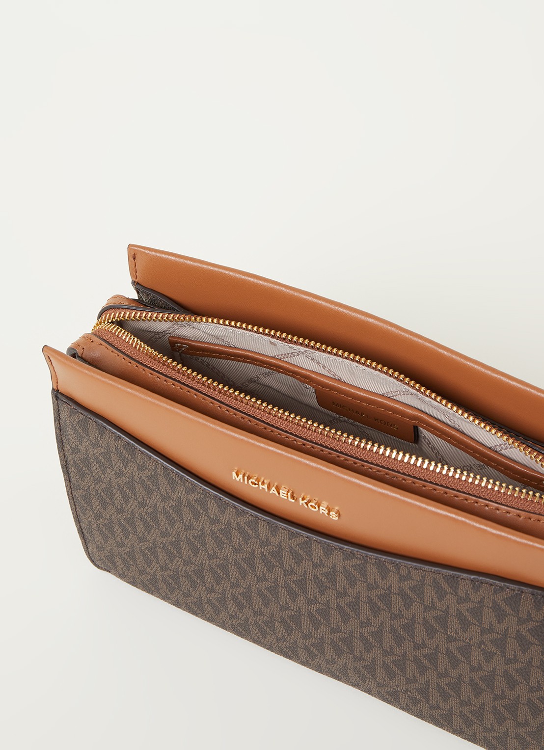 Michael Kors Jet Set Large crossbodytas met logoprint - detail 2 bruin