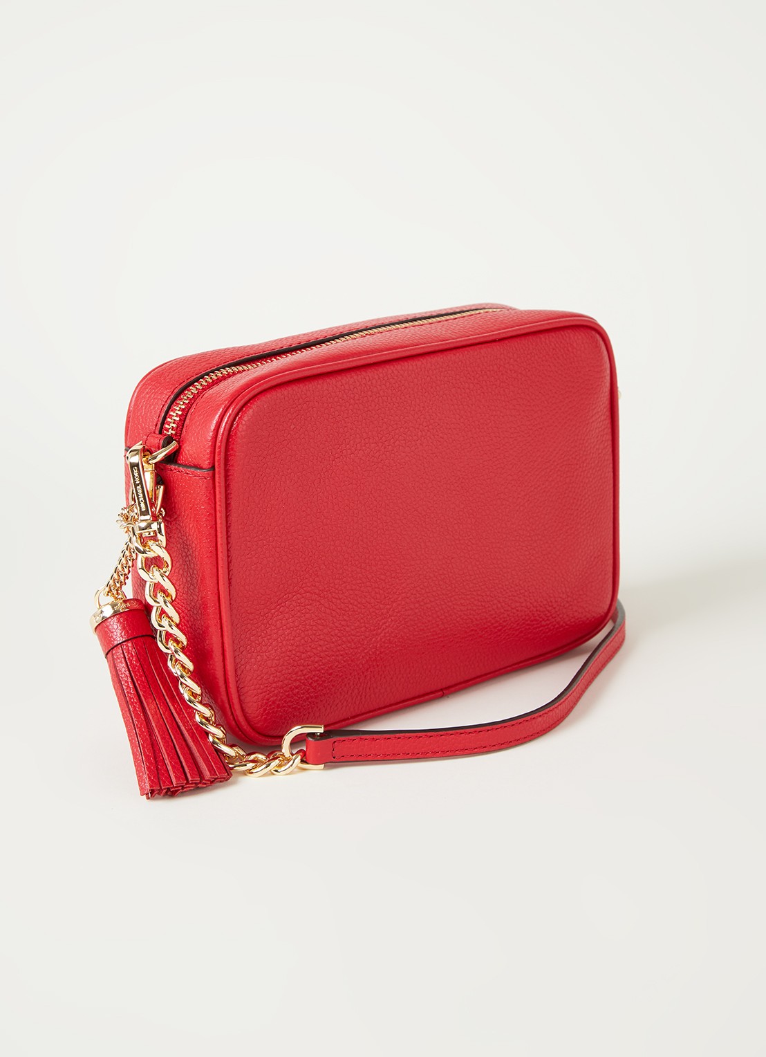 Michael Kors Jet Set Medium crossbodytas van leer - achterkant 4 vuurrood
