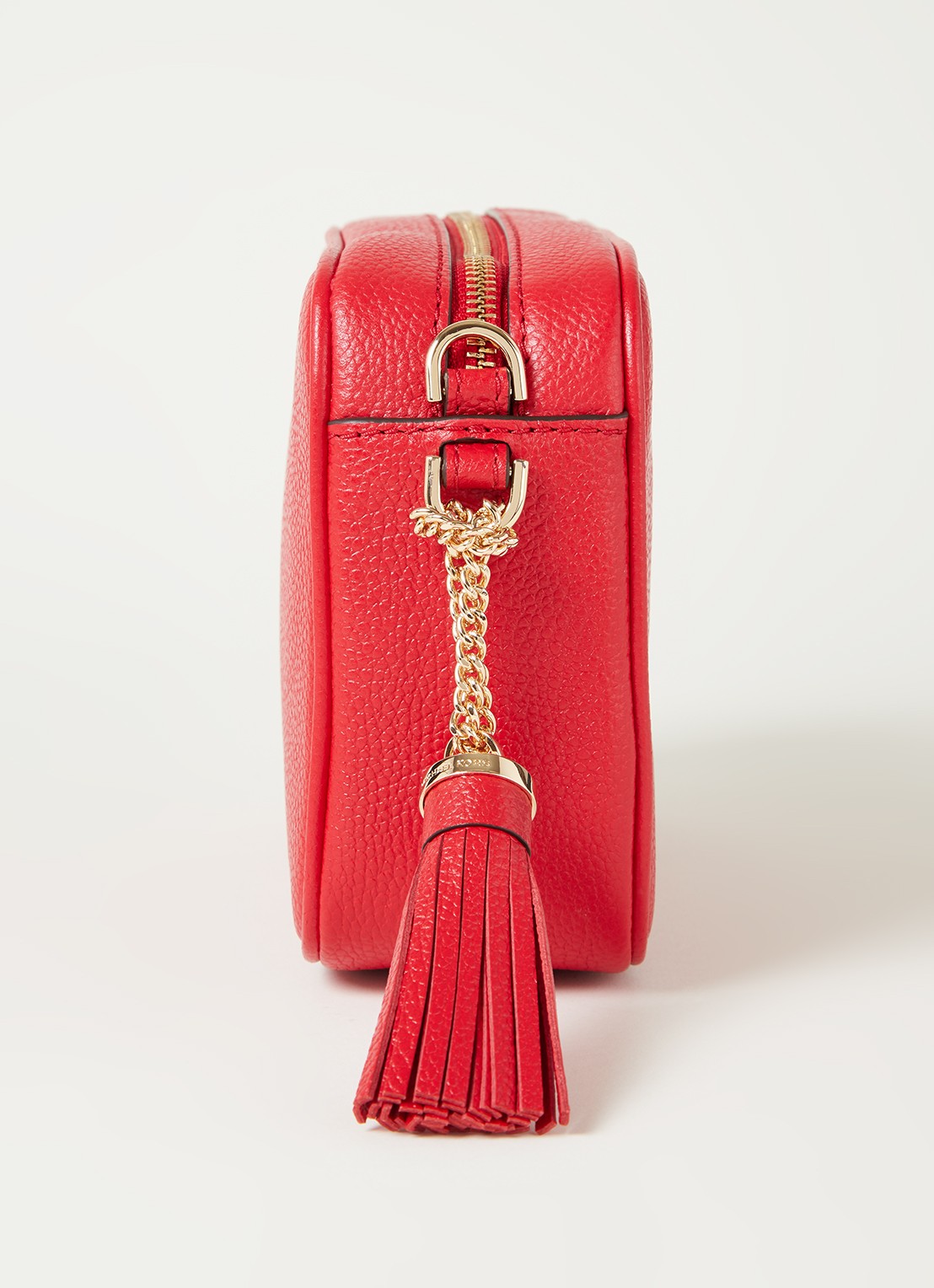 Michael Kors Jet Set Medium crossbodytas van leer - detail 3 vuurrood
