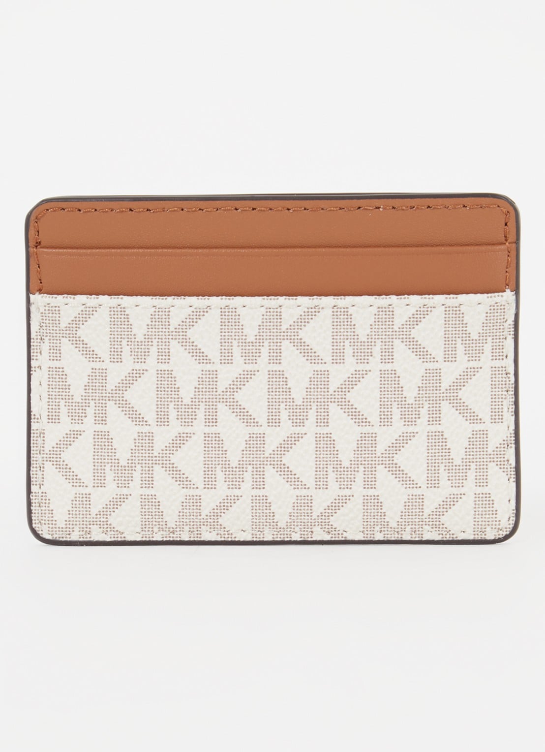 Michael Kors Jet Set pasjeshouder met logoprint - achterkant gebroken wit