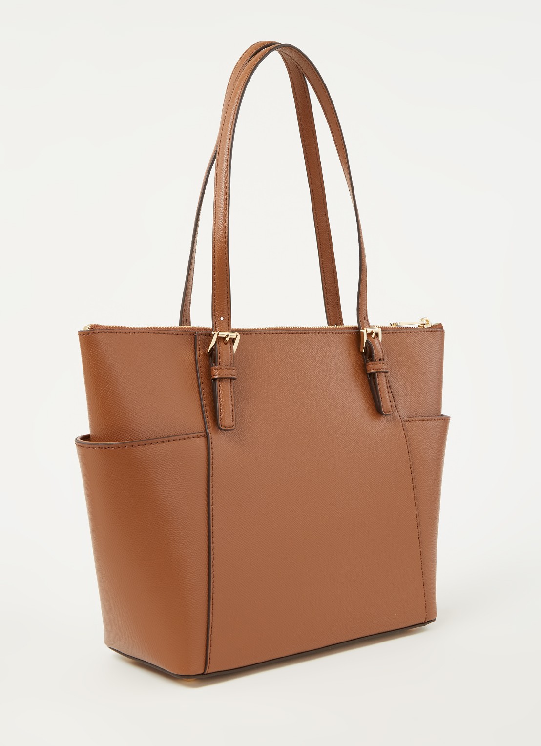 Michael Kors Jet Set schoudertas van leer - detail 2 cognac