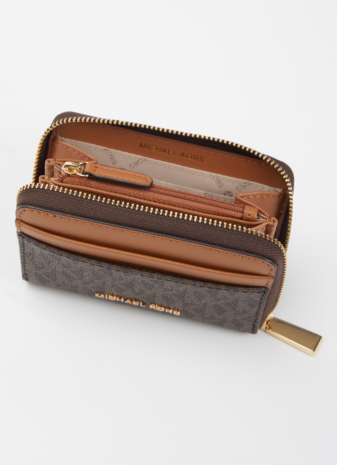 Michael Kors Jet Set Small portemonnee met logoprint - detail 3 bruin