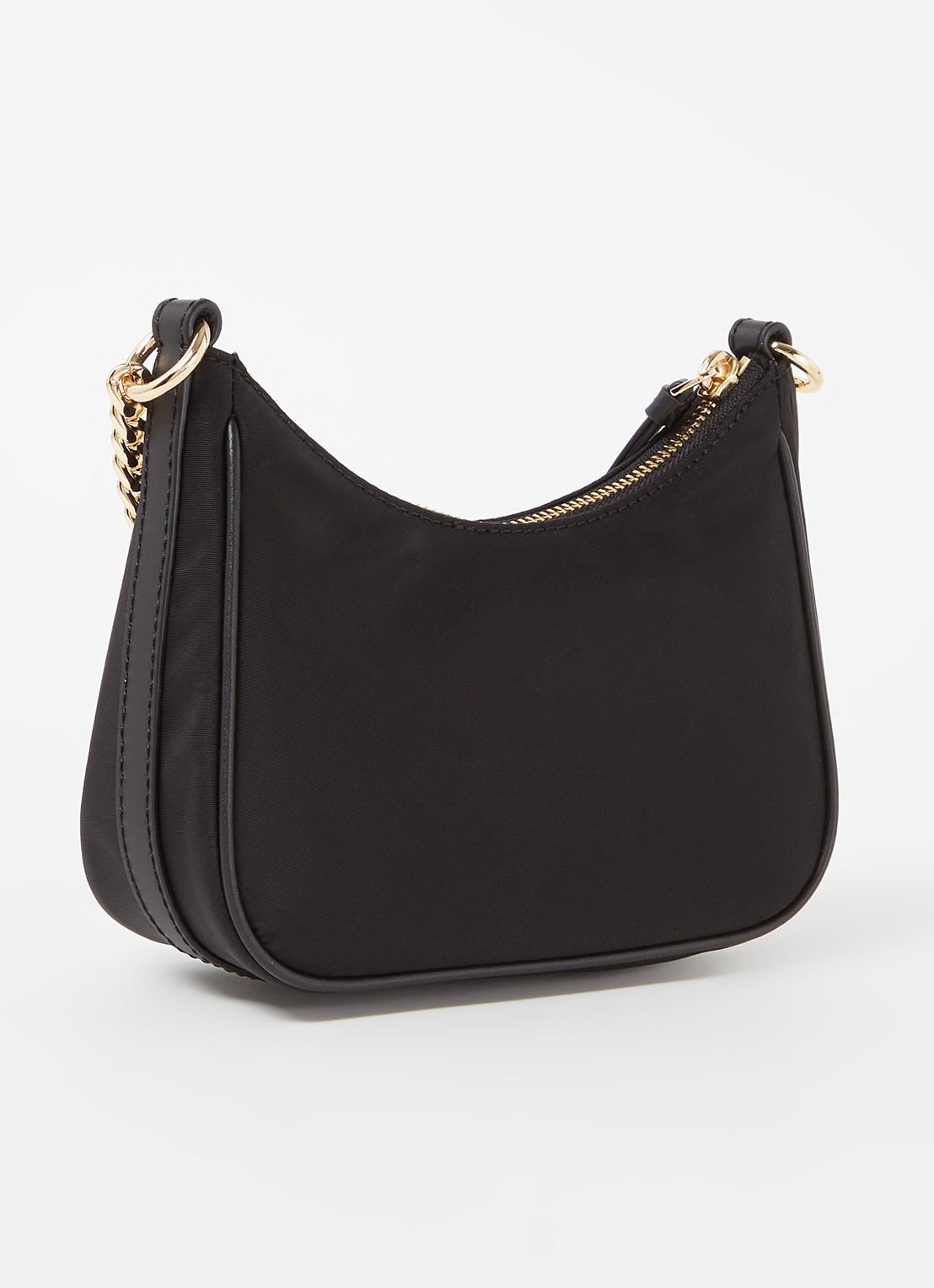 Michael Kors Jet Set Small schoudertas met leren details  - achterkant 3 zwart
