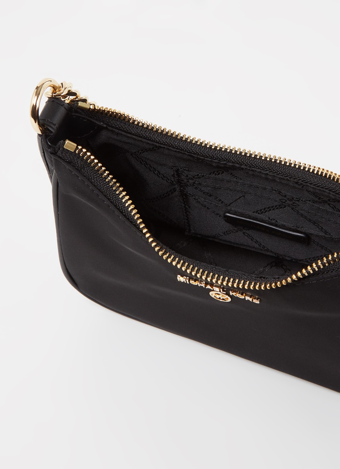 Michael Kors Jet Set Small schoudertas met leren details  - detail zwart