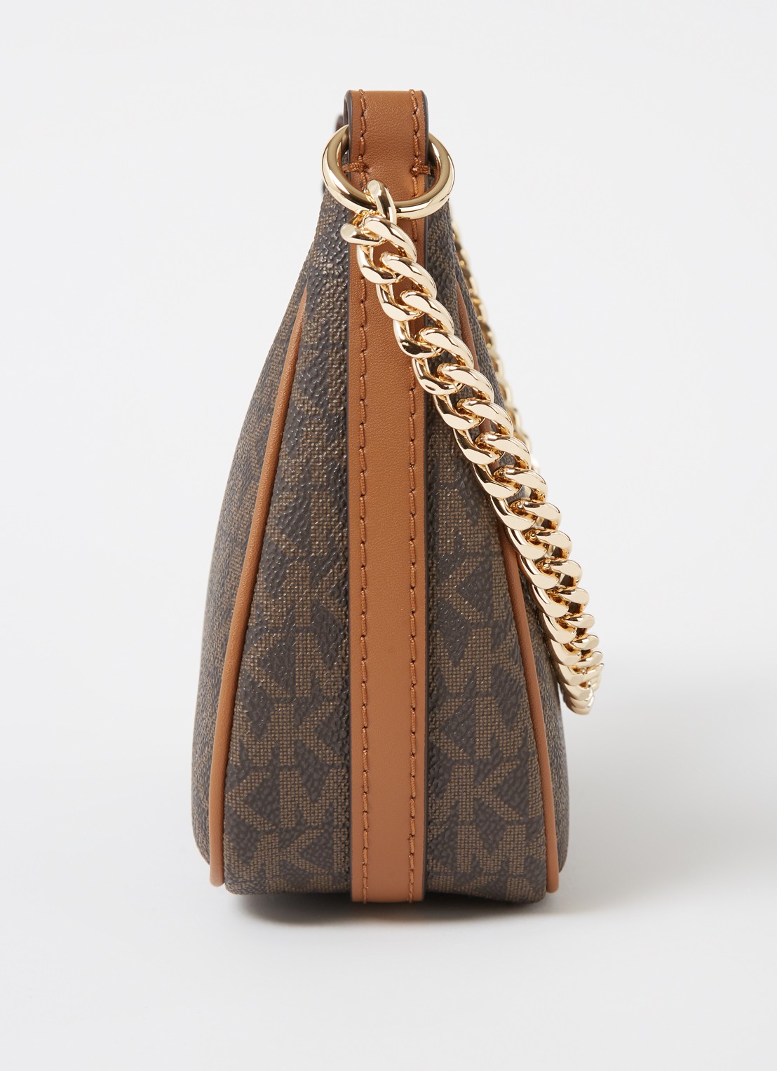 Michael Kors Jet Set Small schoudertas met leren details  - detail 4 donkerbruin