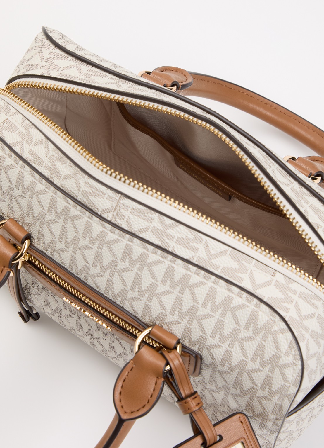 Michael Kors Jet set travel XS crossbodytas van canvas met logo  - detail 5 beige