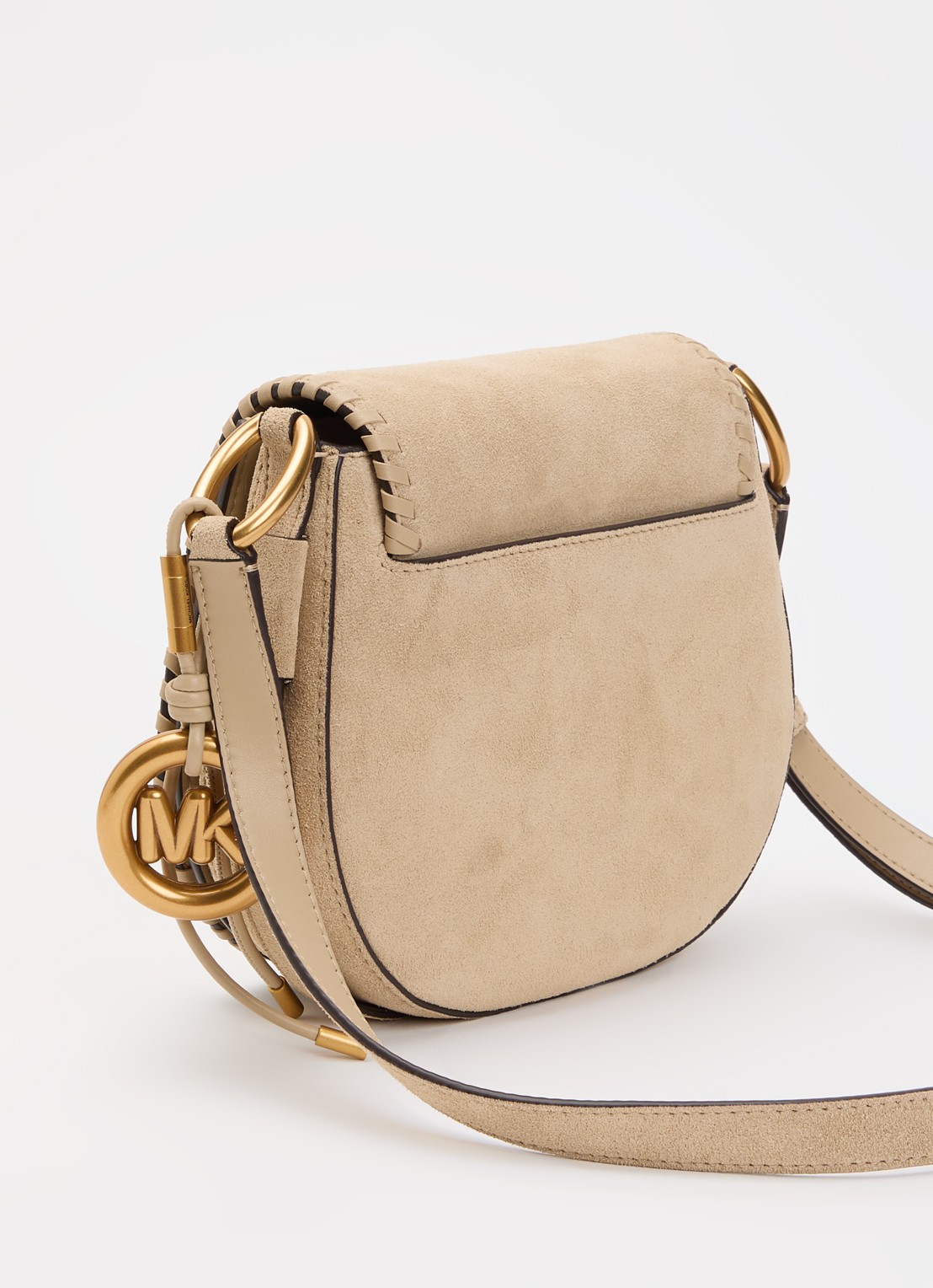 Michael Kors Josie crossbodytas van suède - achterkant 5 khaki