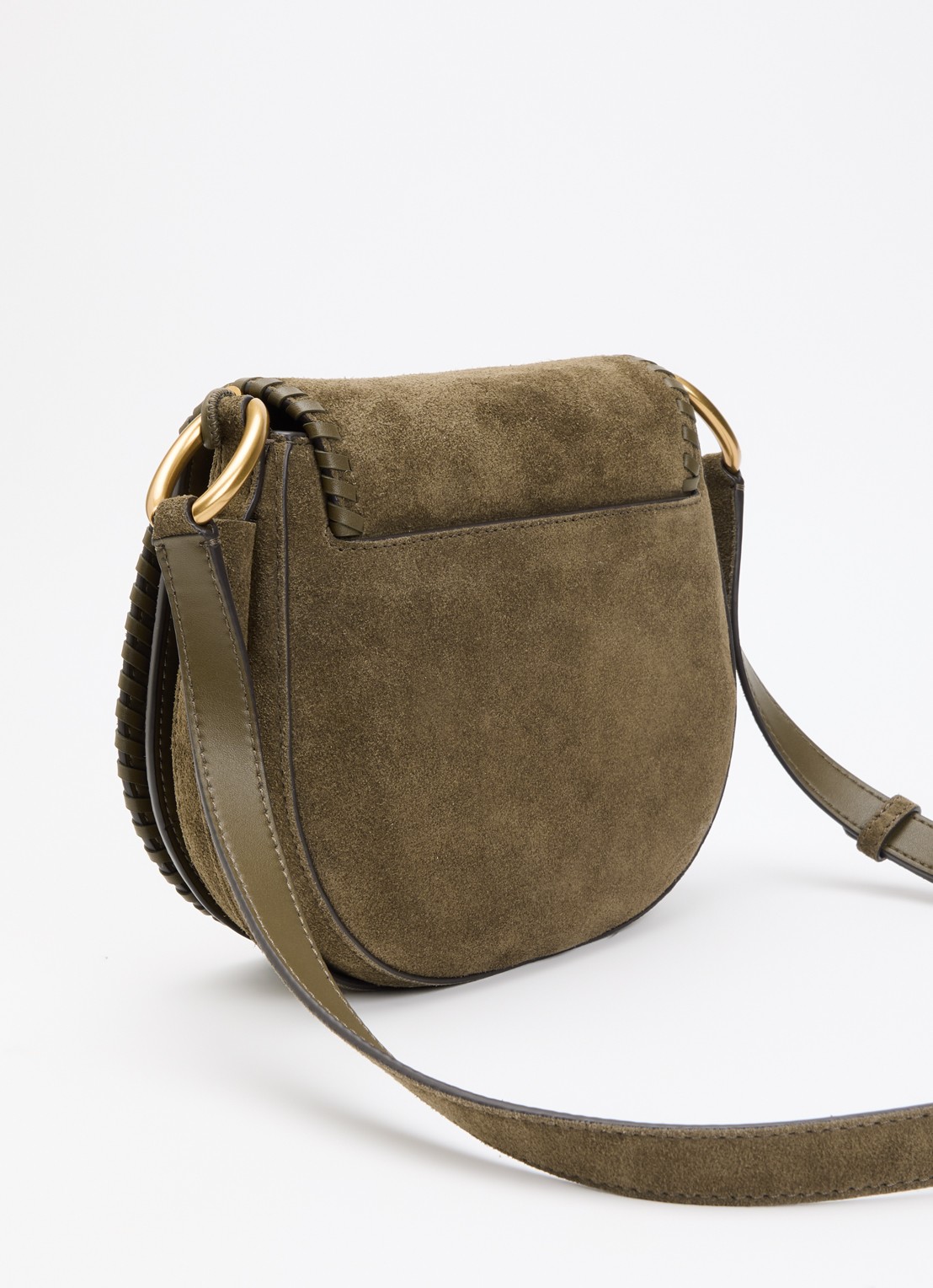 Michael Kors Josie crossbodytas van suède - achterkant 5 khaki
