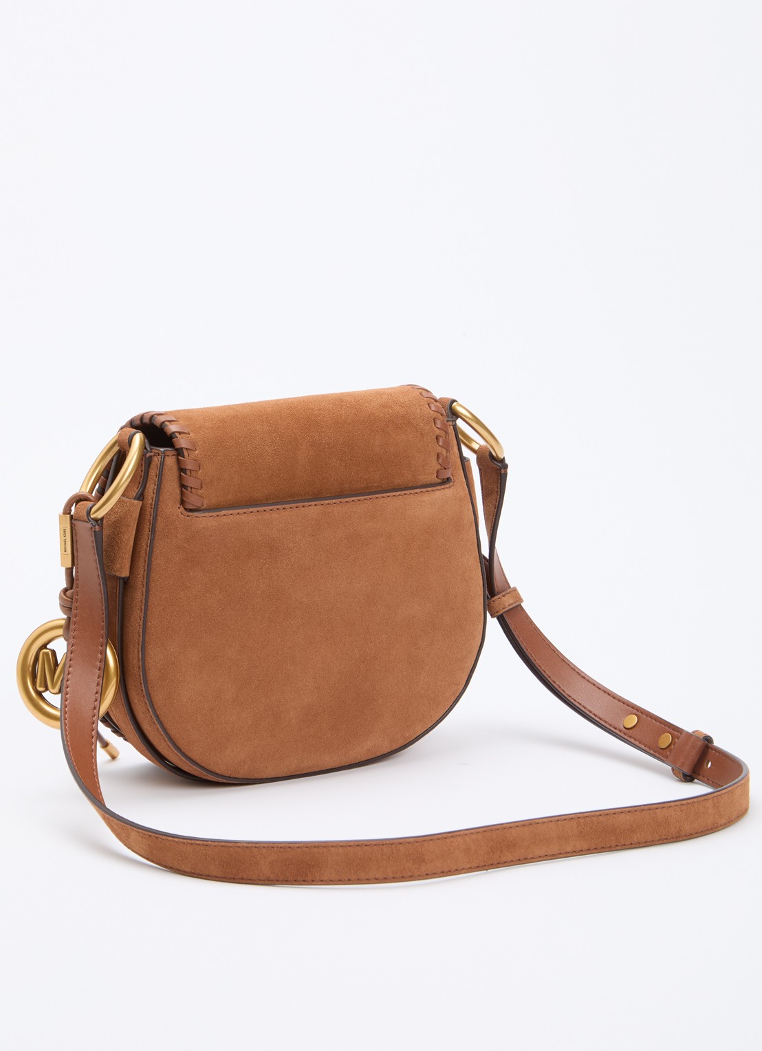 Michael Kors Josie schoudertas van suède met afneembare schouderriem - achterkant cognac