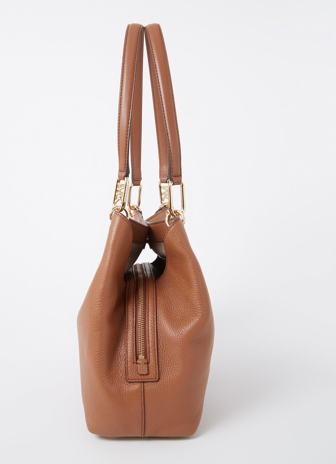 Michael Kors Kensington Large schoudertas van leer  - detail 2 cognac