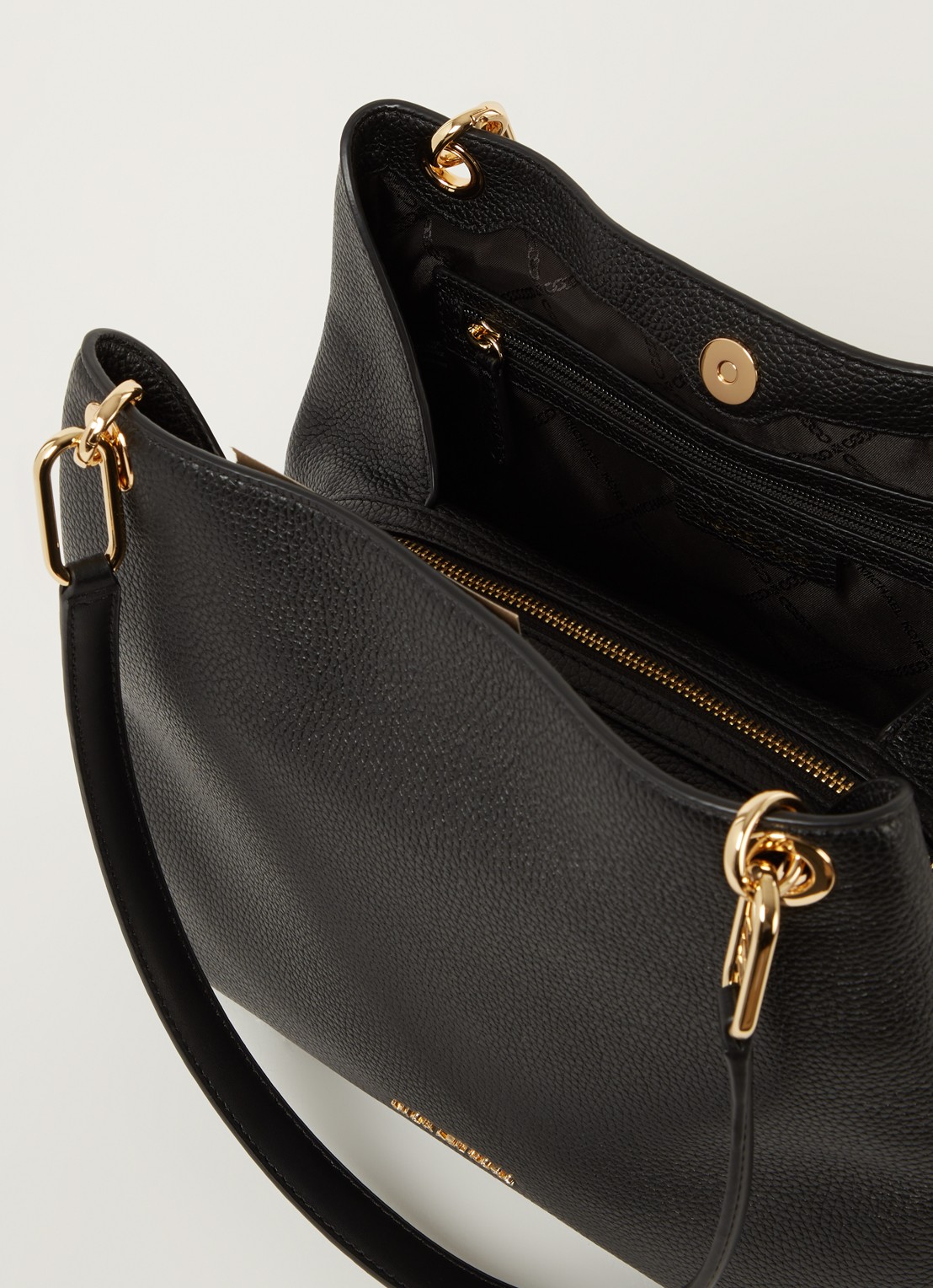 Michael Kors Kensington schoudertas van leer  - detail 2 zwart