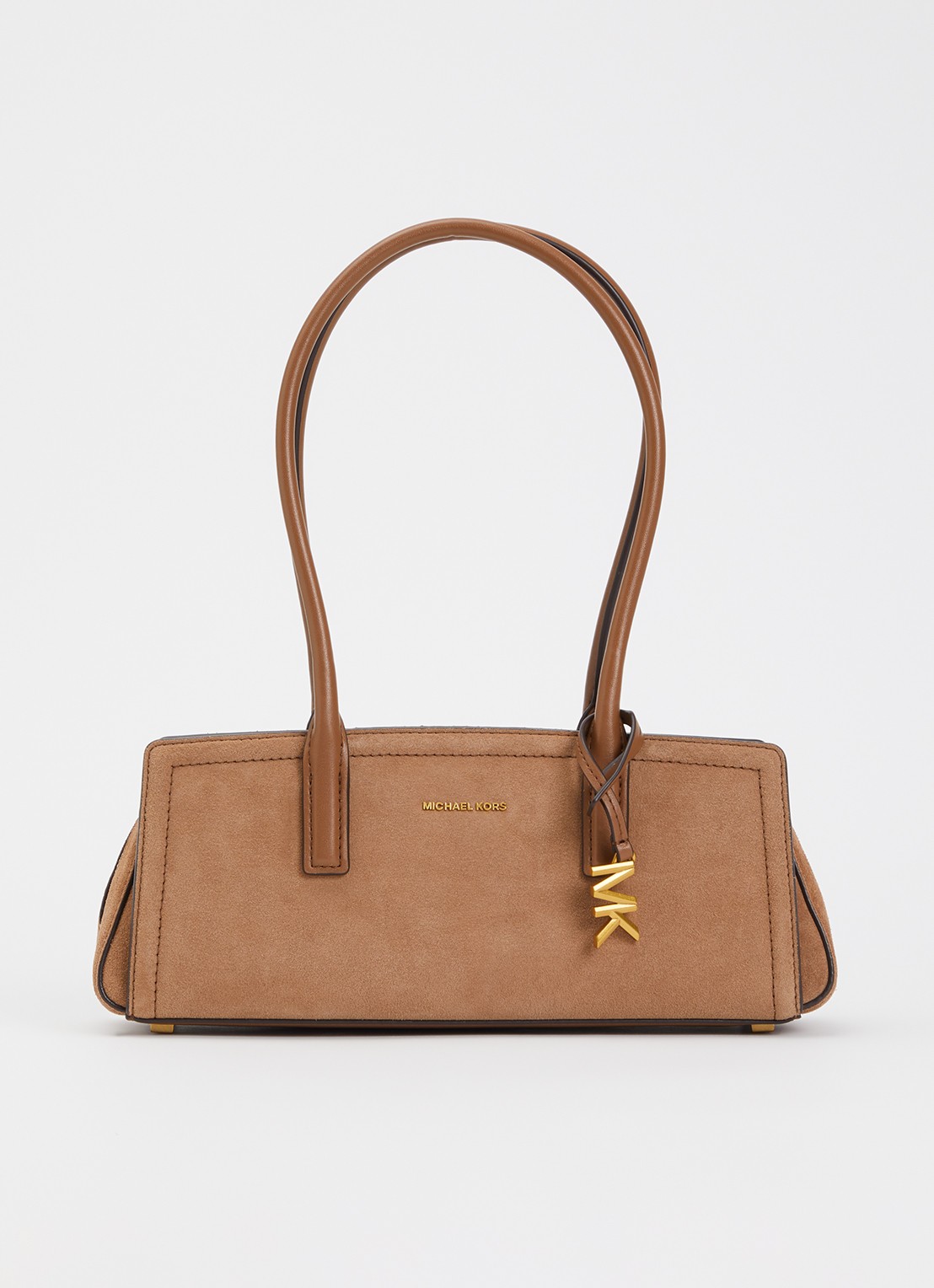 Michael Kors Laila schoudertas van suède - voorkant beige