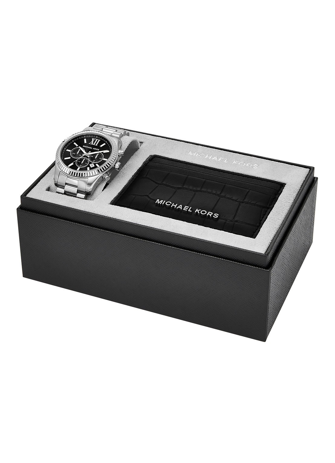 Michael Kors Lexington horloge en pasjeshouder set van 2 MK1091SET - detail 3 zilver