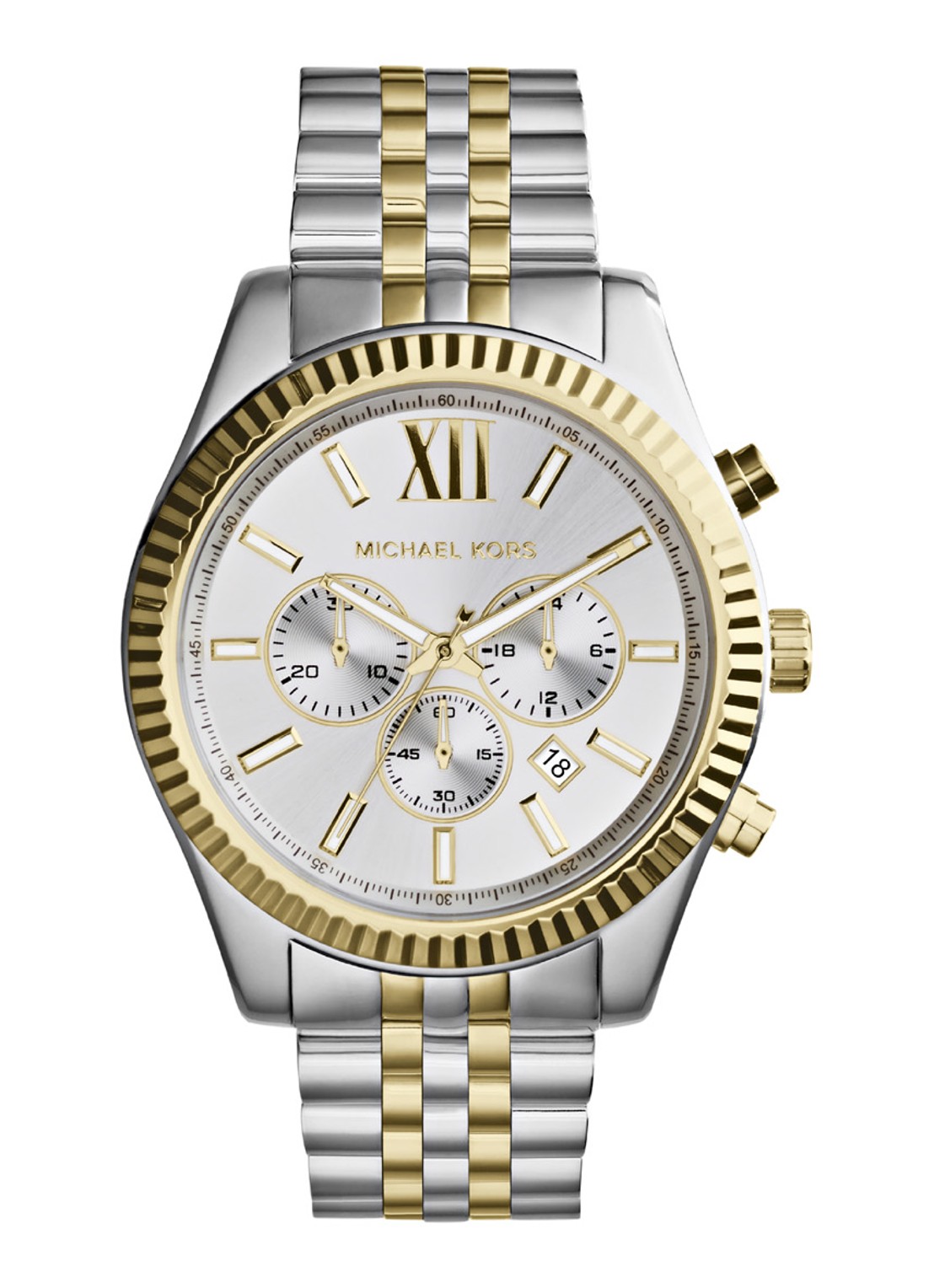 Michael Kors Lexington horloge MK8344 - voorkant zilver