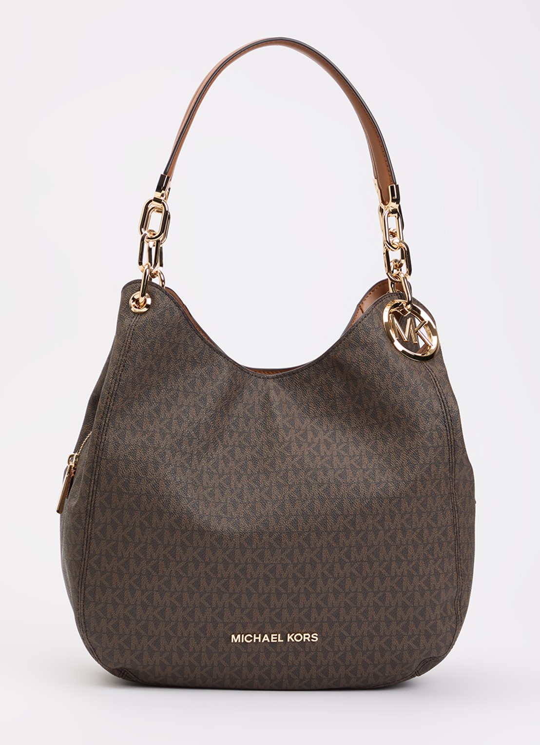 Michael Kors Lillie Large schoudertas met logo - voorkant 2 bruin