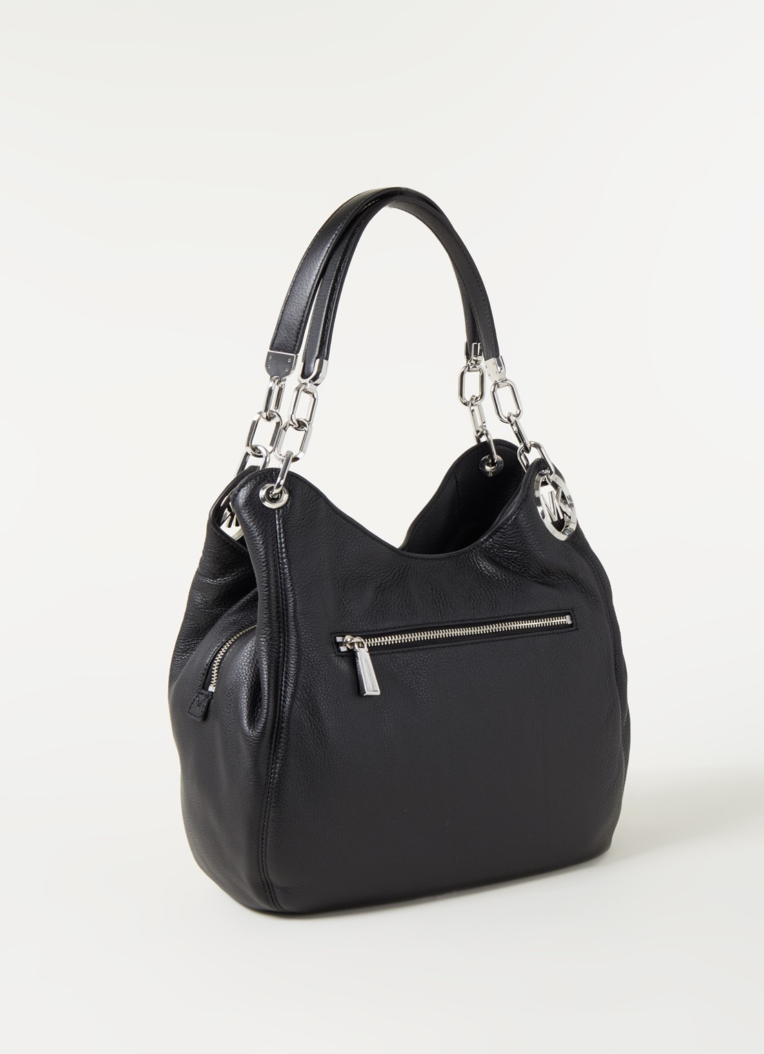 Michael Kors Lillie Large schoudertas van leer  - achterkant zwart