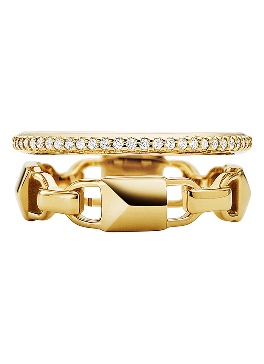 Michael Kors Mercer ring verguld MKC1025AN710 - voorkant goud
